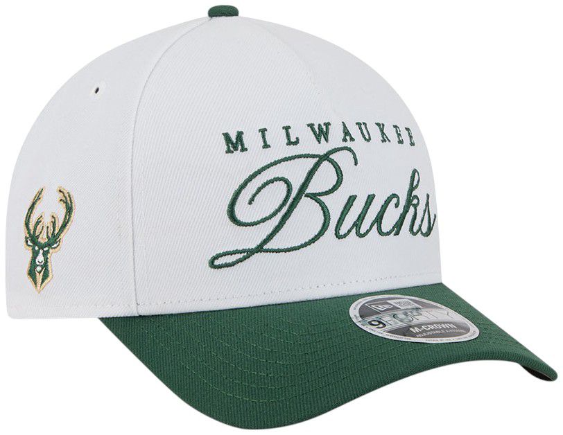 New Era Adult Milwaukee Bucks 2025 NBA Draft White 9Forty Adjustable Hat