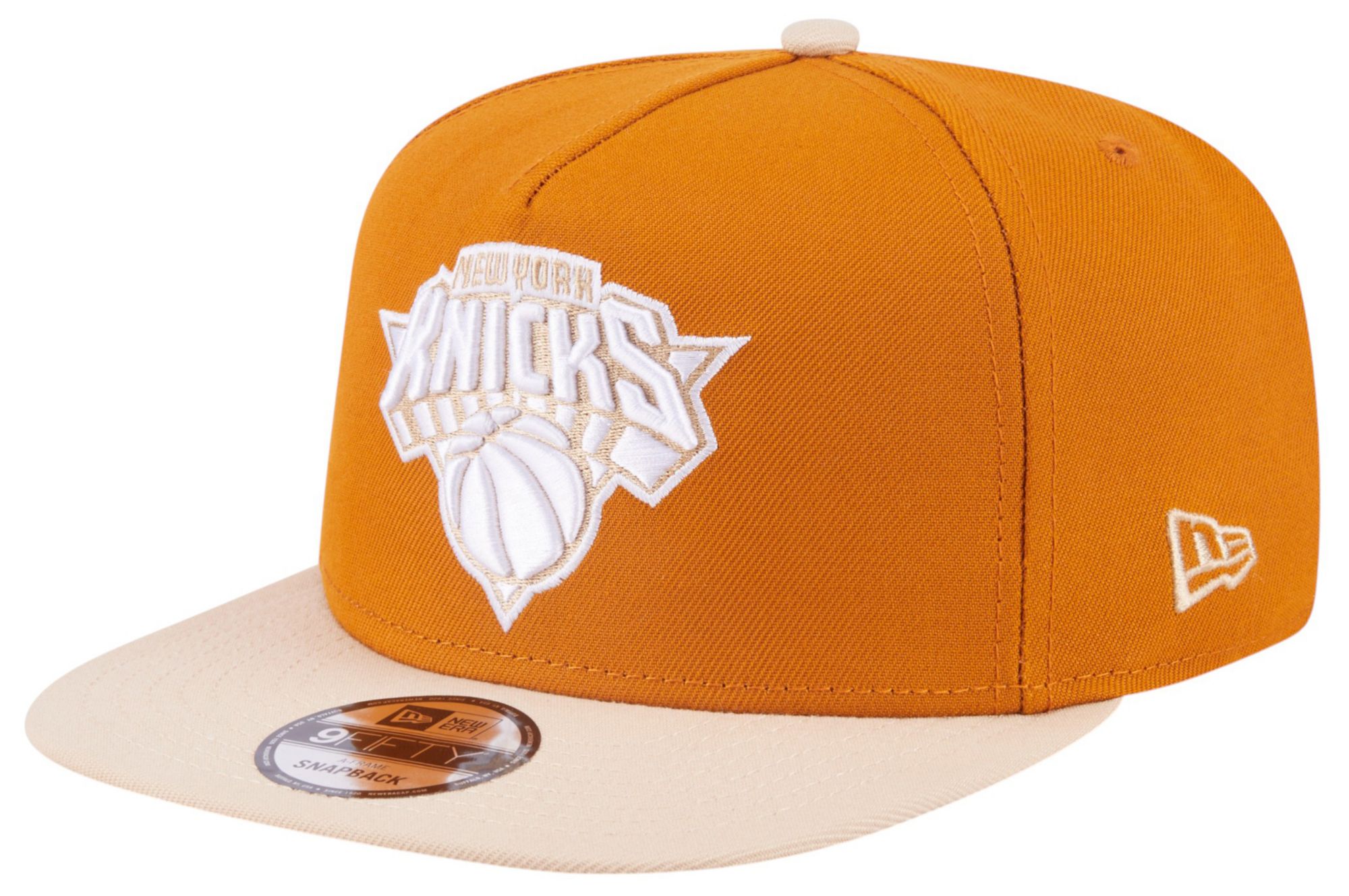 New Era Adult New York Knicks Brown Two Tone 9Fifty A-Frame Adjustable Hat