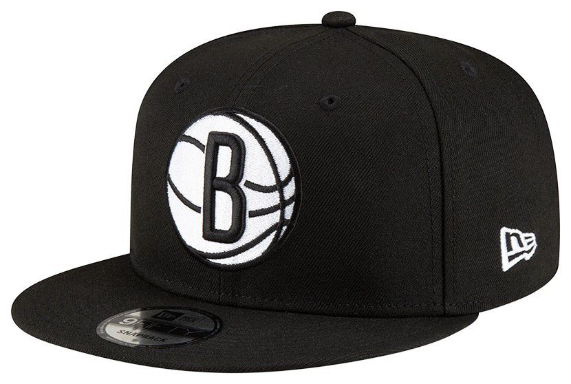 New Era Adult Brooklyn Nets Black Logo 9Fifty Adjustable Hat