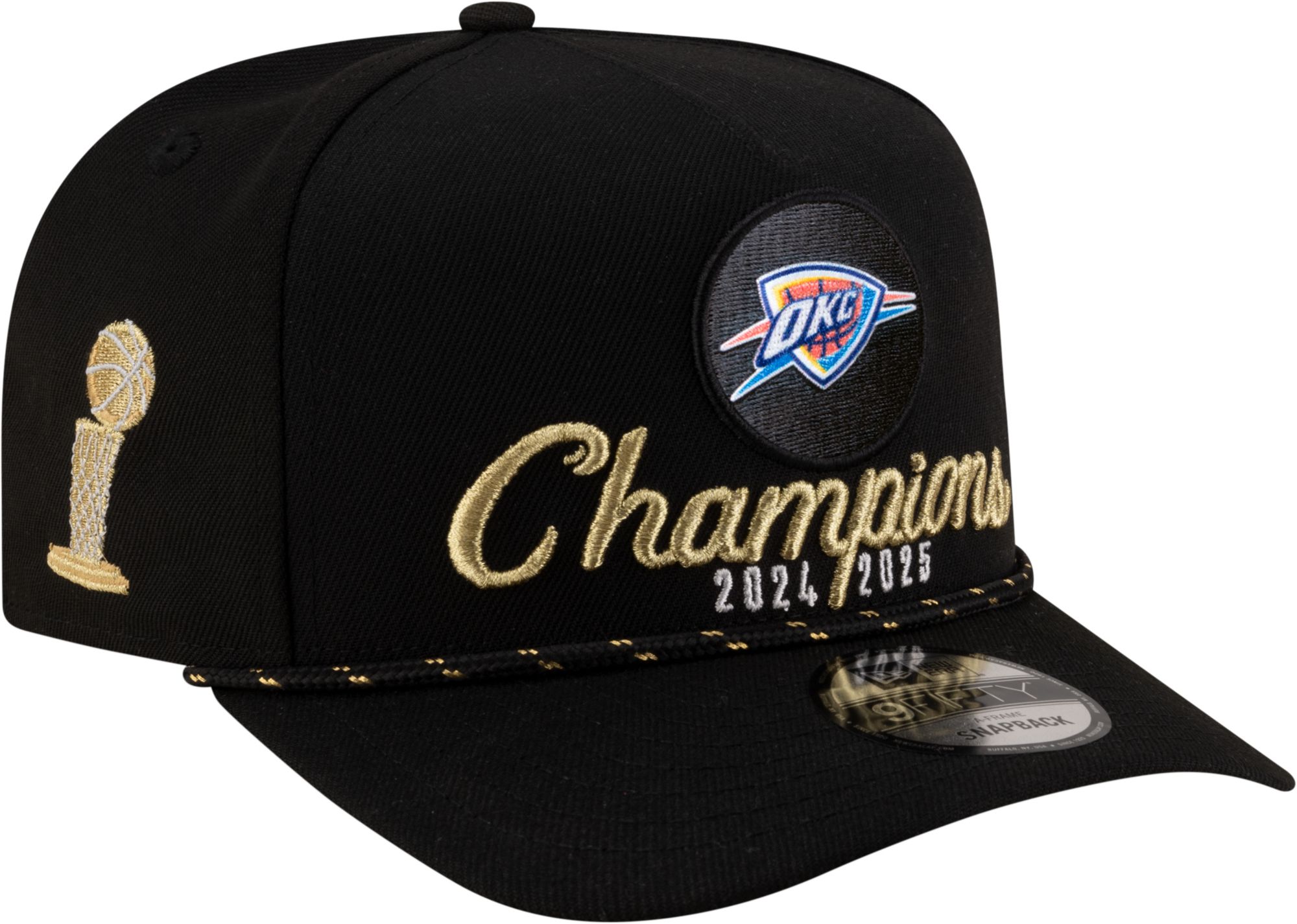 New Era Adult 2025 NBA Champions Oklahoma City Thunder Locker Room 9Fifty AF Adjustable Hat
