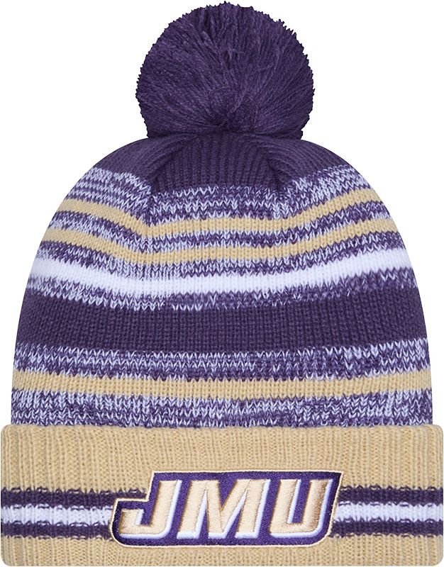 New Era Adult James Madison Dukes Purple Cheer Knit Hat, Women's