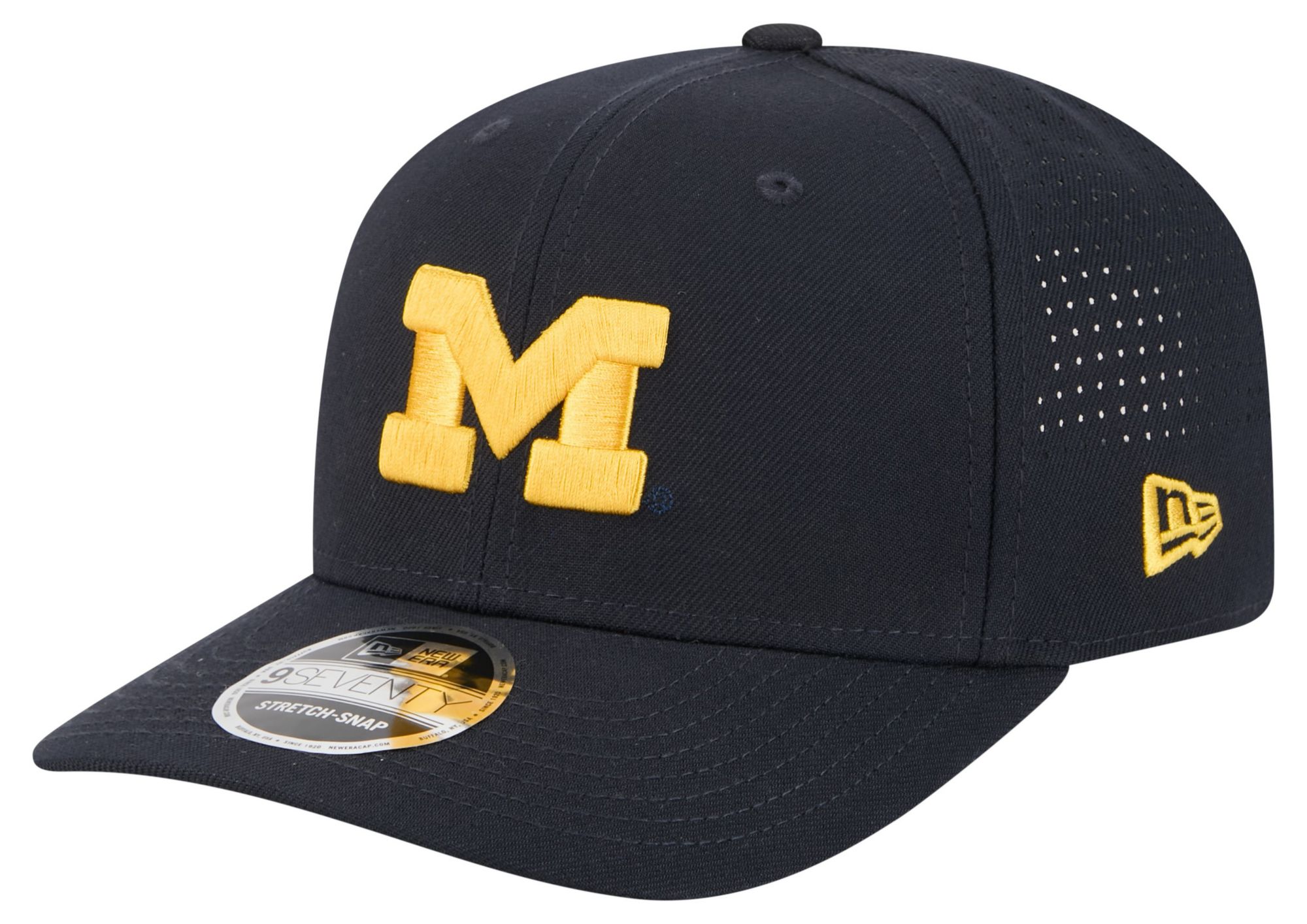 New Era Adult Michigan Wolverines Navy 9Seventy Performance Adjustable Stretch-Snap Hat