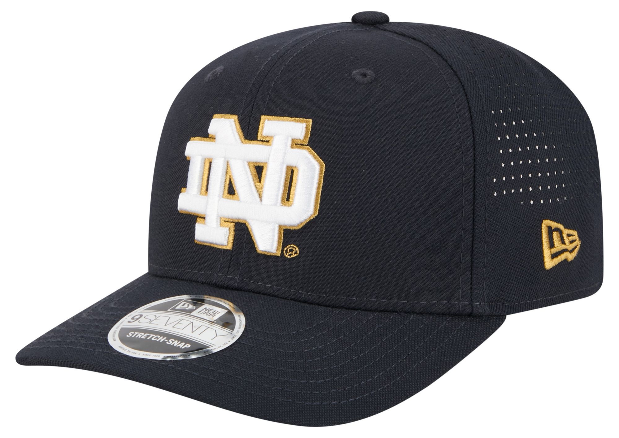 New Era Adult Notre Dame Fighting Irish Navy 9Seventy Performance Adjustable Stretch-Snap Hat