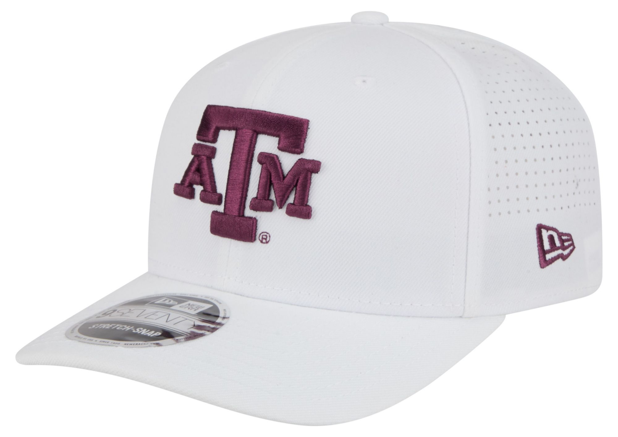 New Era Adult Texas A&M Aggies White 9Seventy Performance Adjustable Stretch-Snap Hat