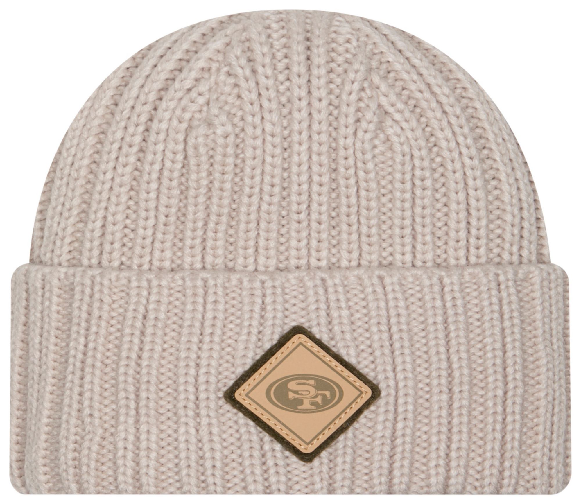 New Era Adult San Francisco 49ers Tan Applique Cuffed Knit Hat