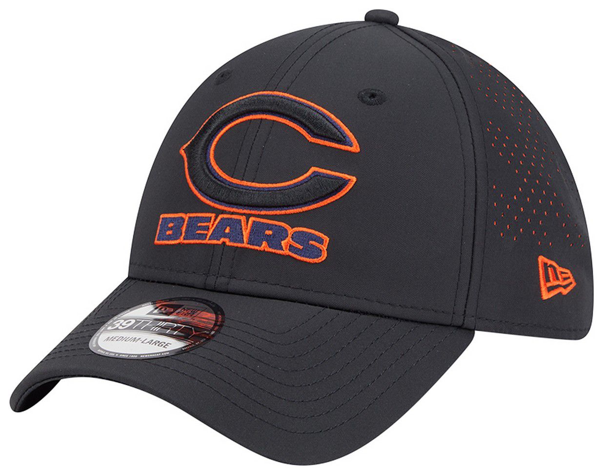 New Era Adult Chicago Bears Black Night 39Thirty Stretch Fit Hat