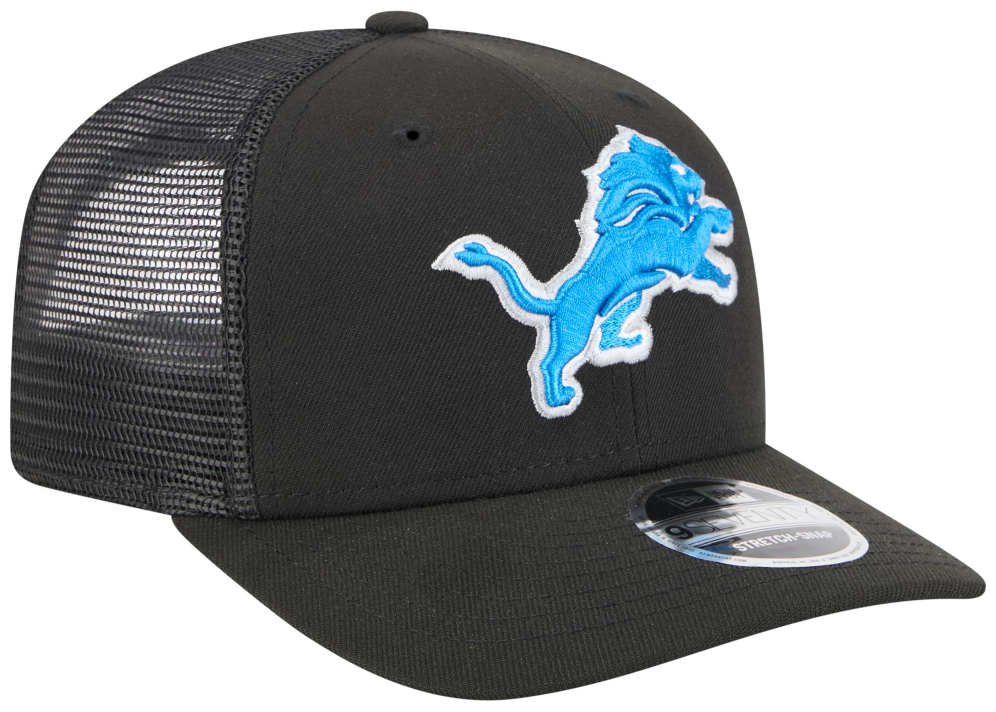 New Era Adult Detroit Lions Black 9Seventy Adjustable Trucker Hat