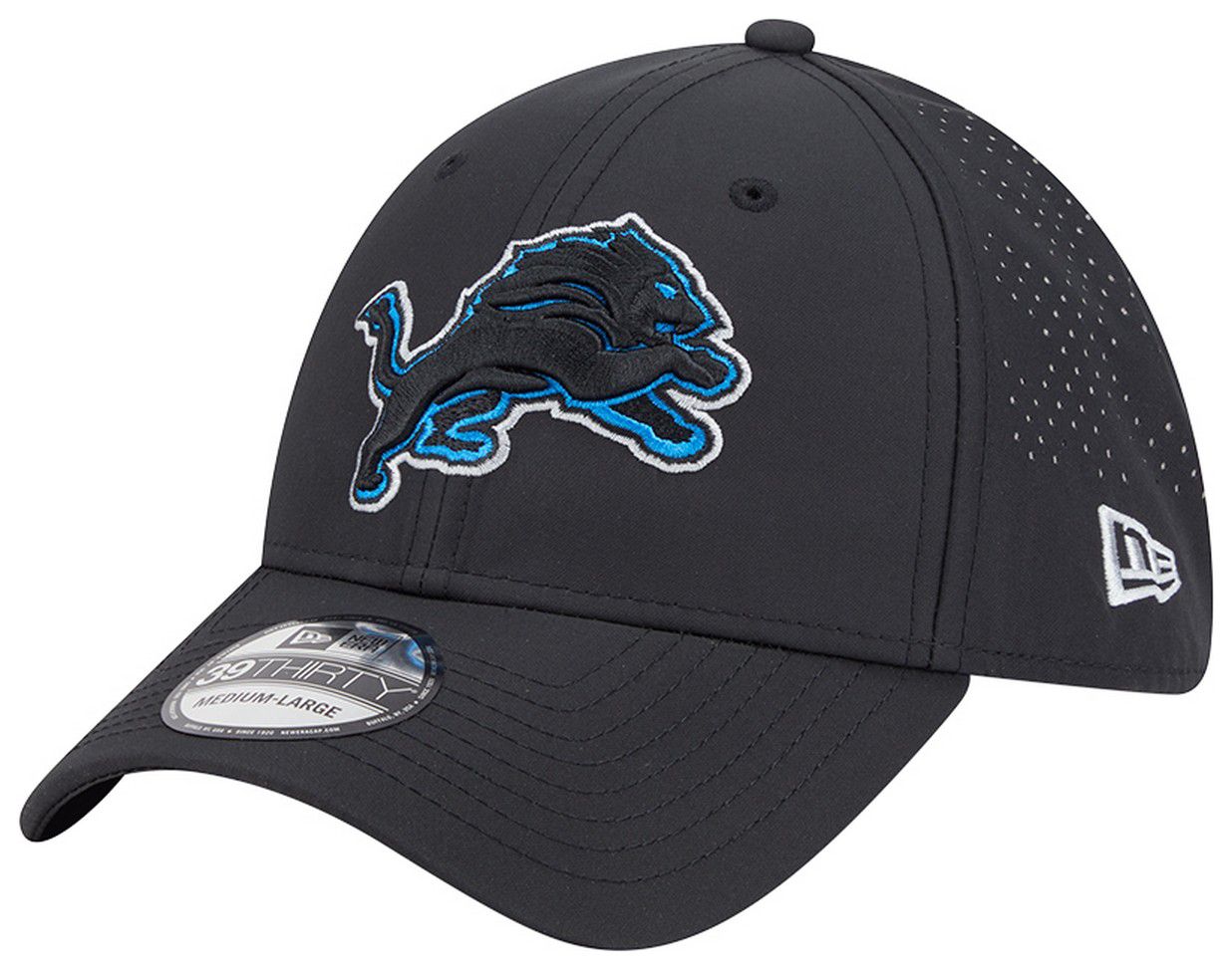New Era Adult Detroit Lions Black Night 39Thirty Stretch Fit Hat