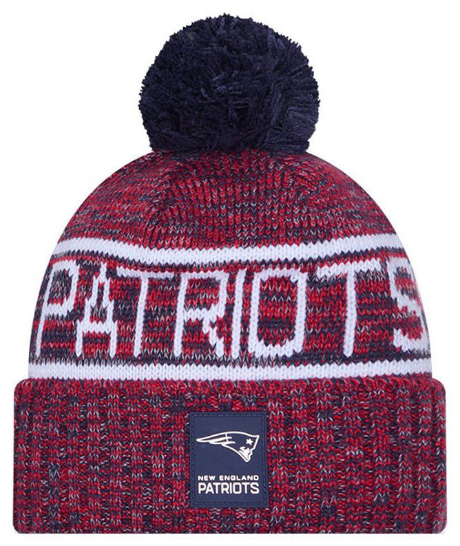 New Era Adult New England Patriots Dark Blue Sideline Sport Knit Beanie