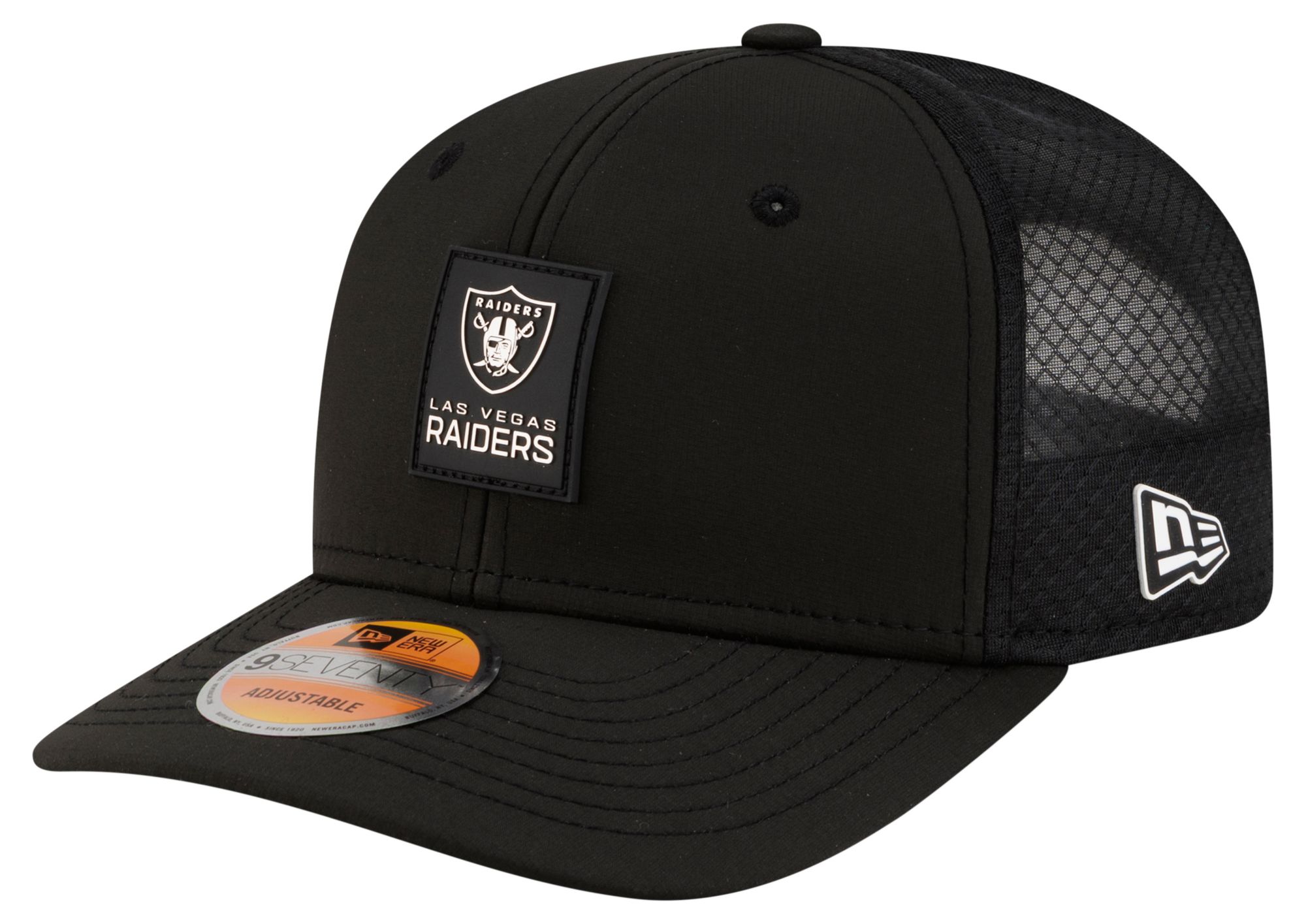 New Era Adult Las Vegas Raiders Sideline 2025 Black 9Seventy Adjustable Trucker Hat