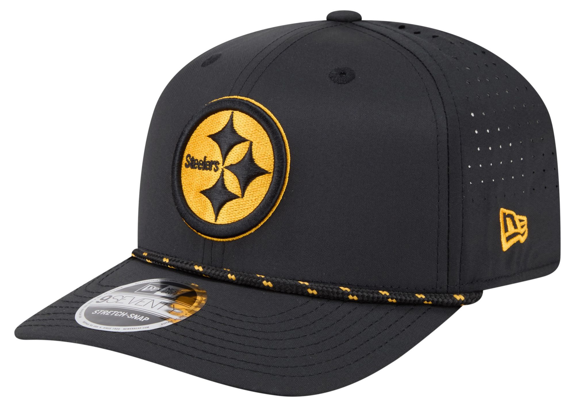 New Era Adult Pittsburgh Steelers Black Rope 9Seventy Adjustable Hat