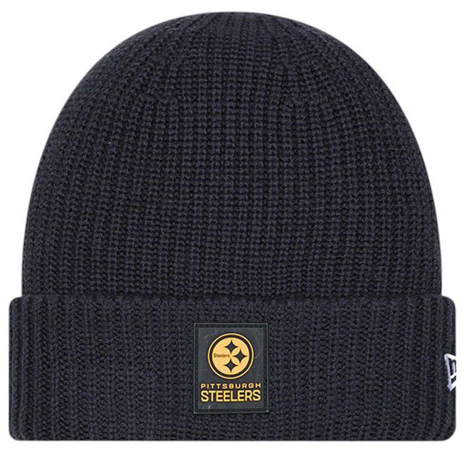 New Era Adult Pittsburgh Steelers Charcoal Sideline Cuffed Knit Beanie