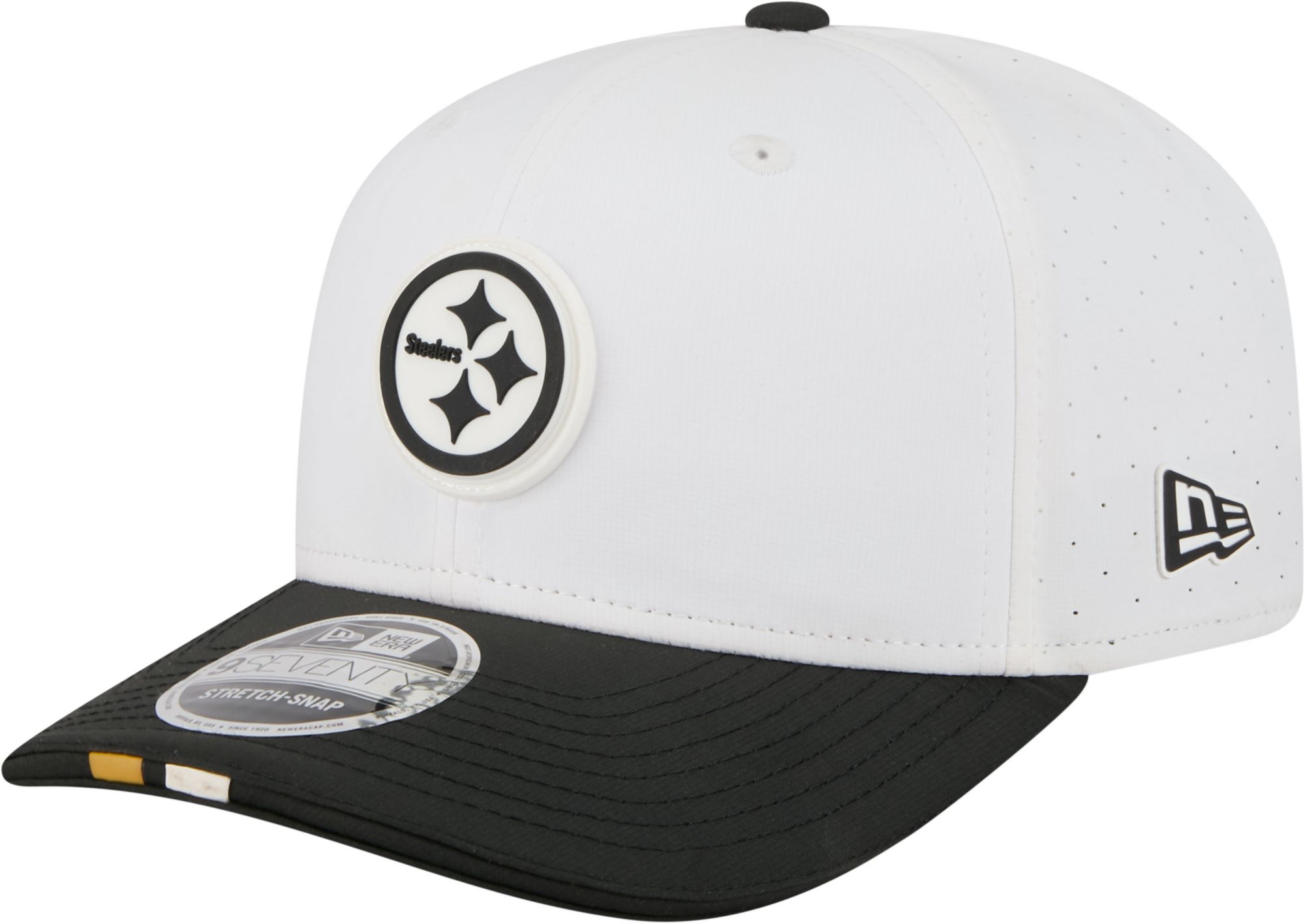 New Era Adult Pittsburgh Steelers Training Camp 2025 White 9Seventy Adjustable Hat