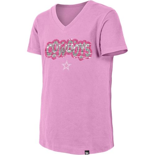 New Era Girls' Dallas Cowboys Navy Sequin Flip T-Shirt Dick's