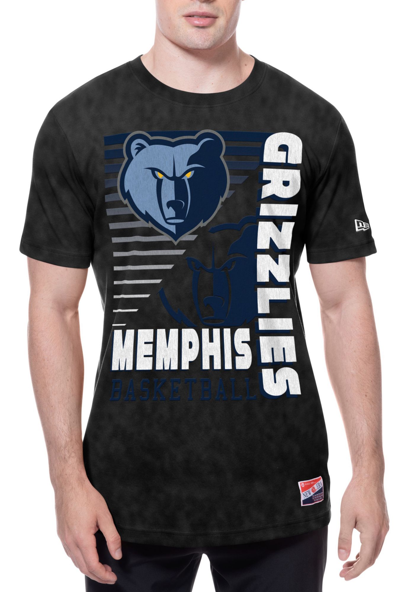 New Era Men's Memphis Grizzlies Black Throwback Washed T-Shirt