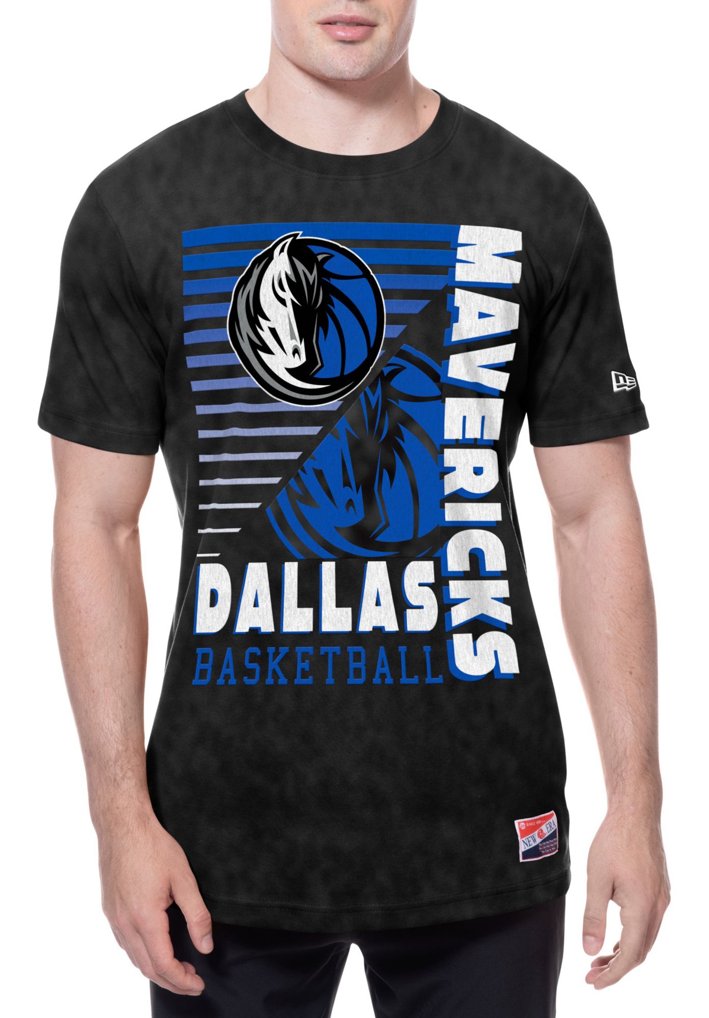 New Era Men's Dallas Mavericks Black Throwback Washed T-Shirt