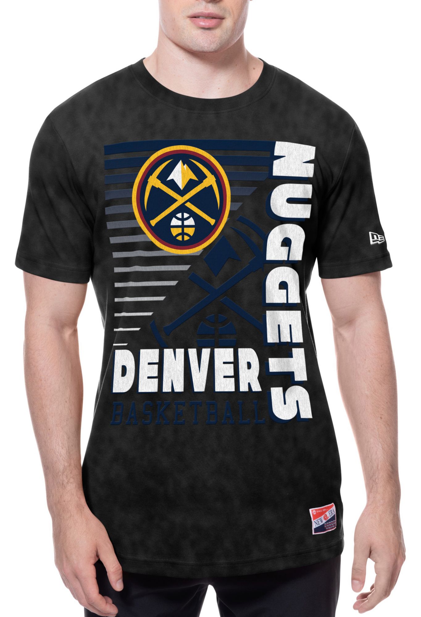 New Era Men's Denver Nuggets Black Throwback Washed T-Shirt