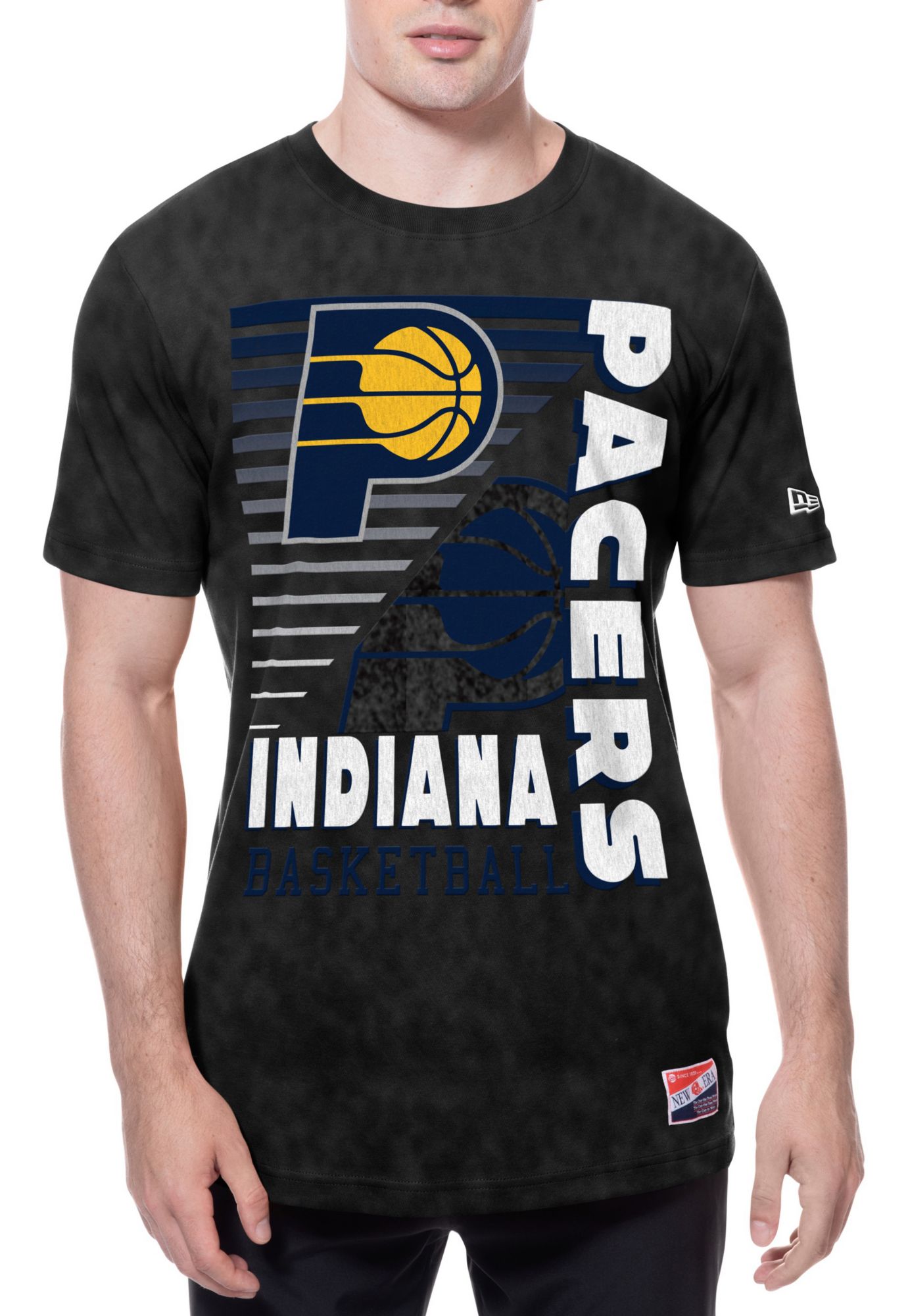 New Era Men's Indiana Pacers Black Throwback Washed T-Shirt