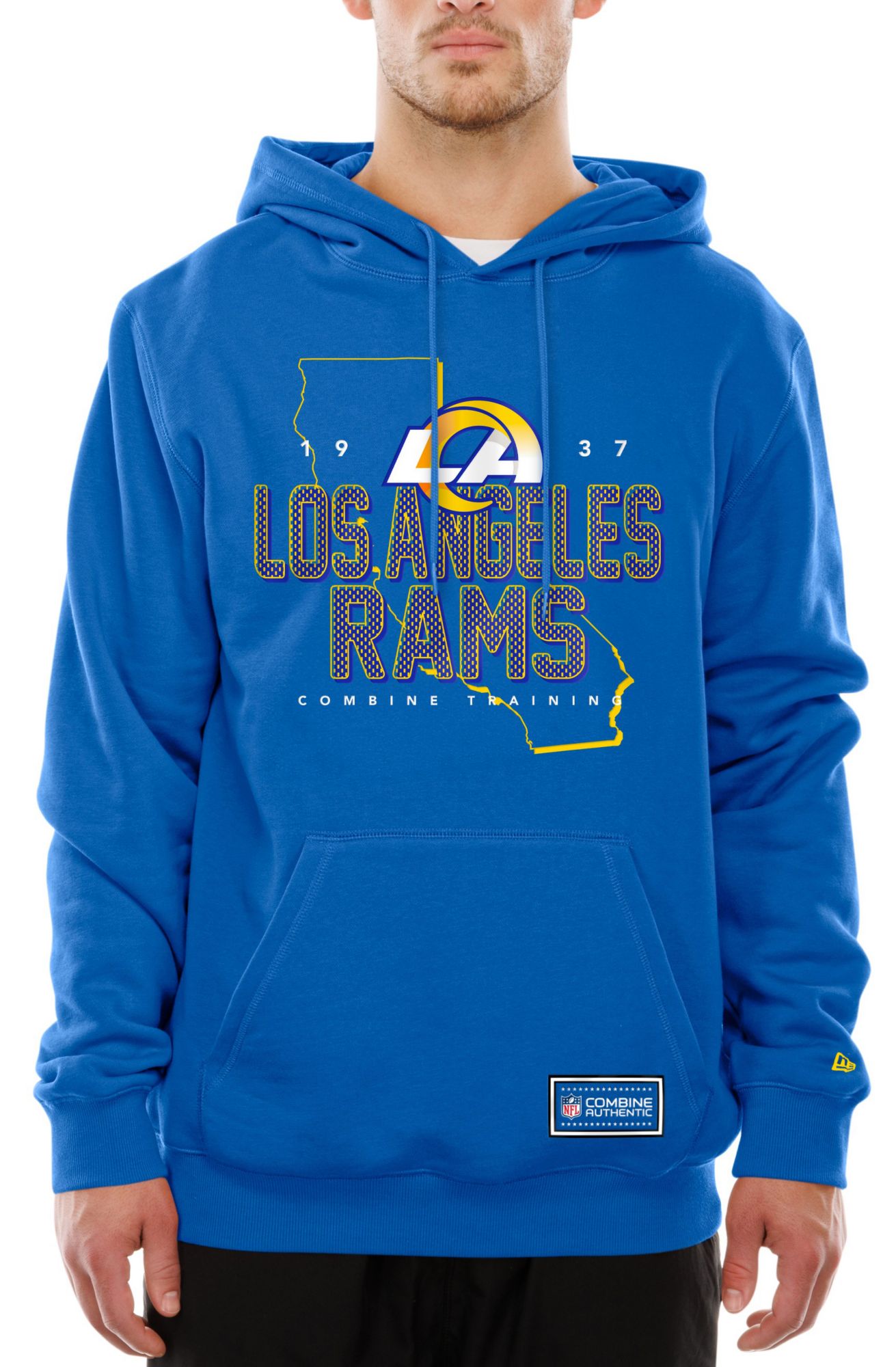 New Era Men's Los Angeles Rams Bright Blue Combine State Hoodie