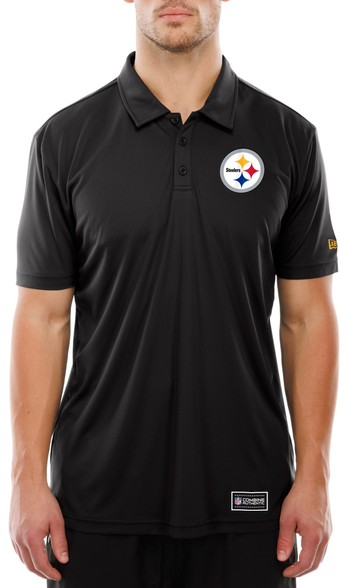 New Era Men's Pittsburgh Steelers Black Combine Polo