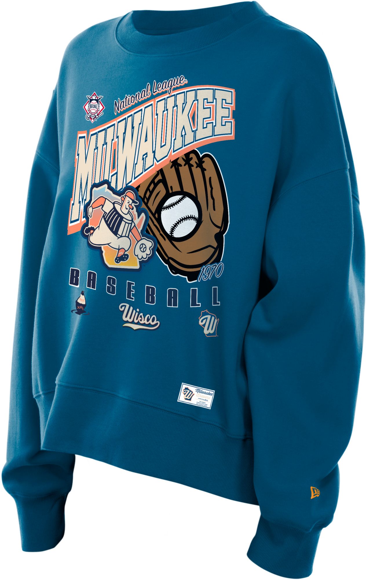 New Era Women's Milwaukee Brewers Blue Throwback 2026 City Connect Crewneck Sweatshirt