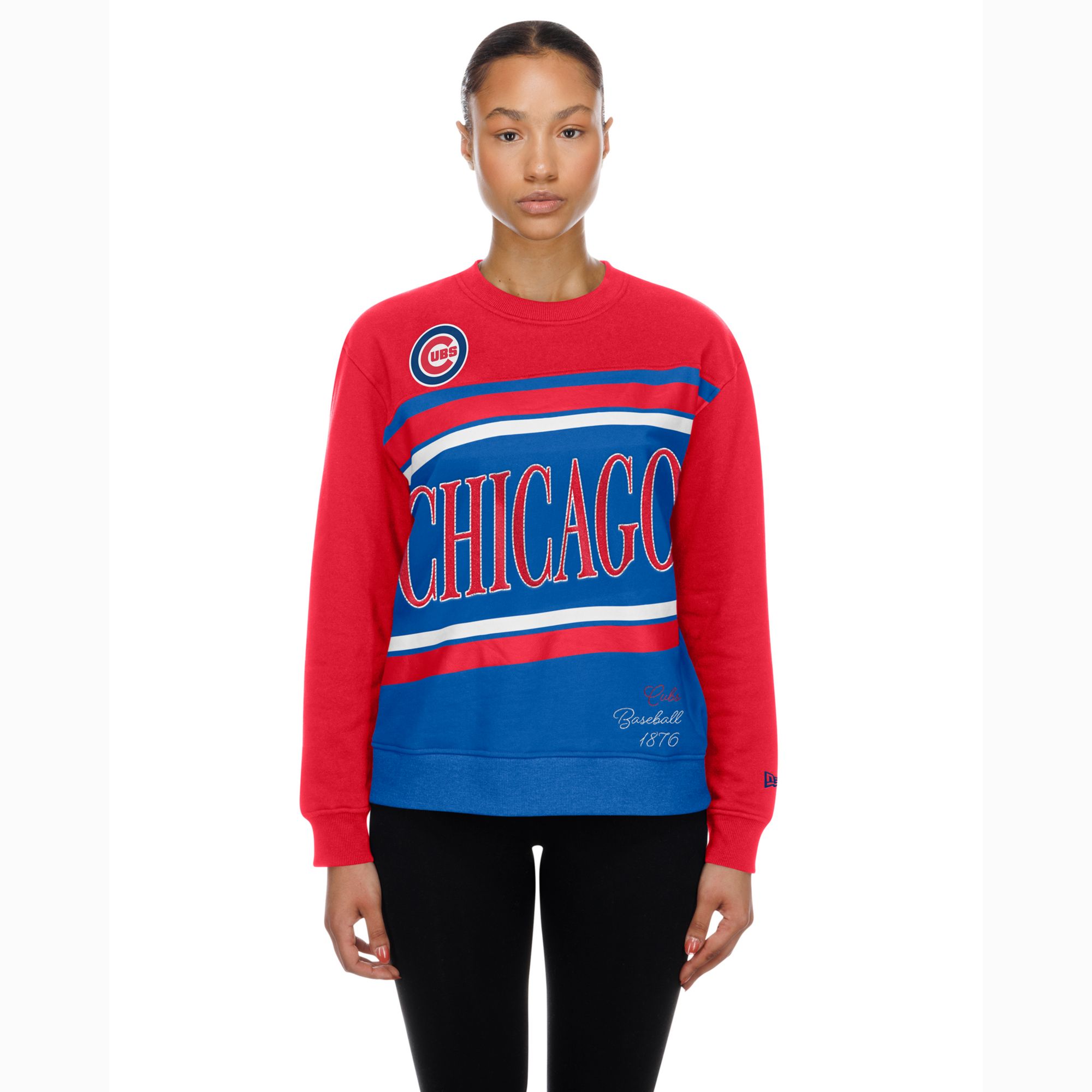 New Era Women's Chicago Cubs Blue Game Day Crewneck Sweatshirt