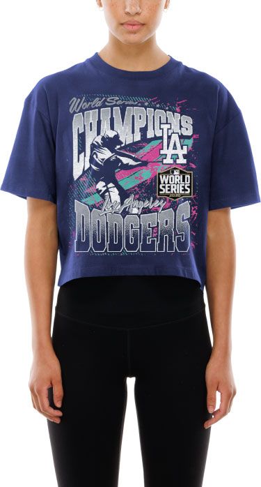 New Era Women's Los Angeles Dodgers Blue Cropped T-Shirt