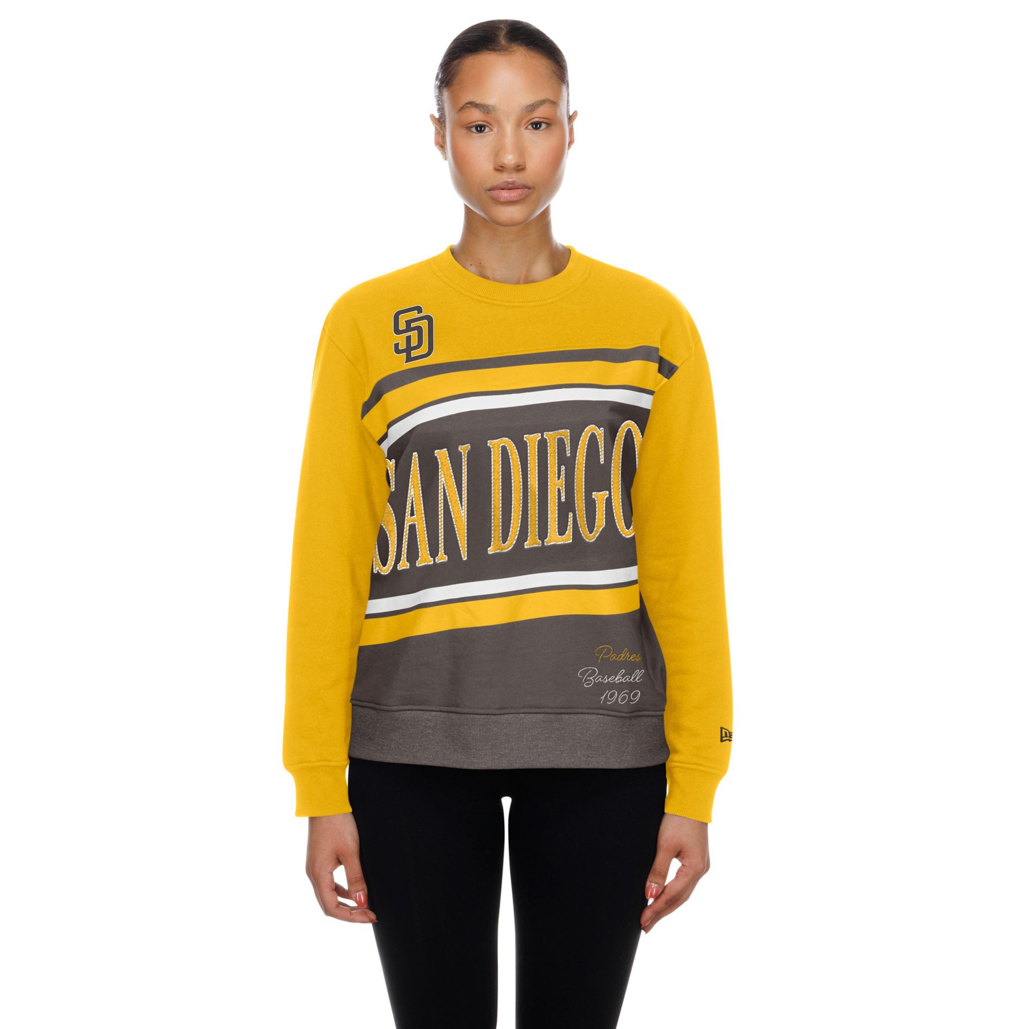 New Era Women's San Diego Padres Brown Game Day Crewneck Sweatshirt