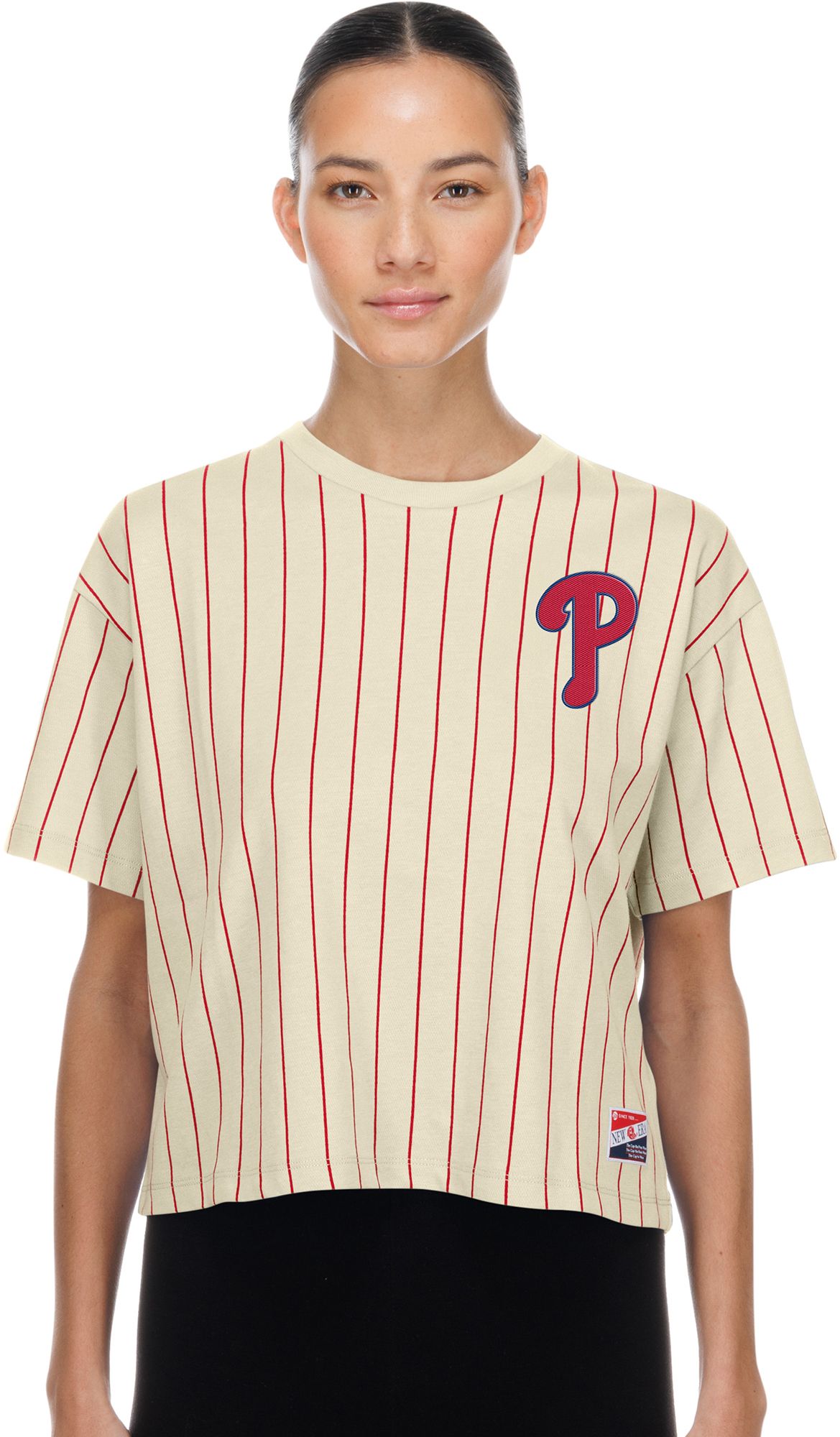 New Era Women's Philadelphia Phillies White Cotton Throwback T-Shirt
