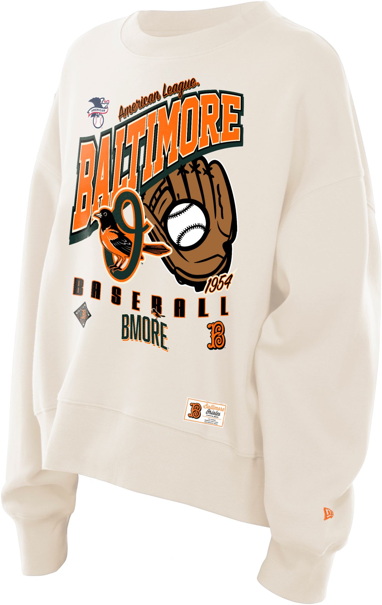 New Era Women's Baltimore Orioles White Throwback 2026 City Connect Crewneck Sweatshirt
