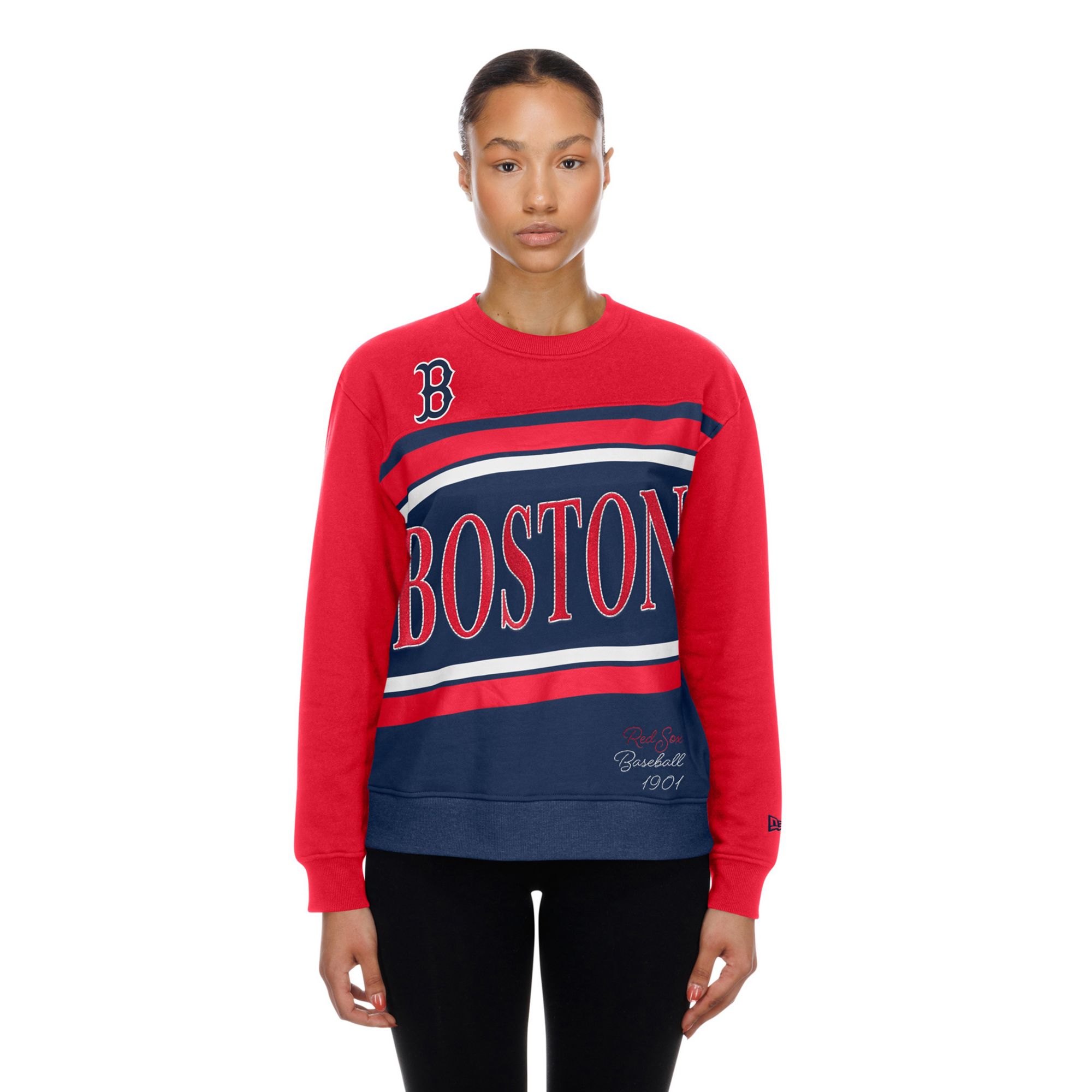New Era Women's Boston Red Sox Navy Game Day Crewneck Sweatshirt