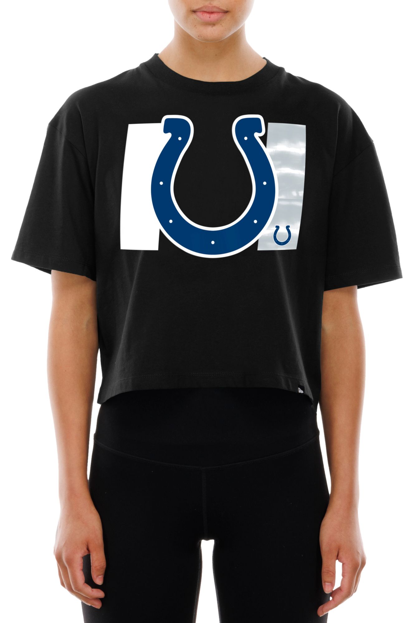 New Era Women's Indianapolis Colts Blue Panel Boxy T-Shirt