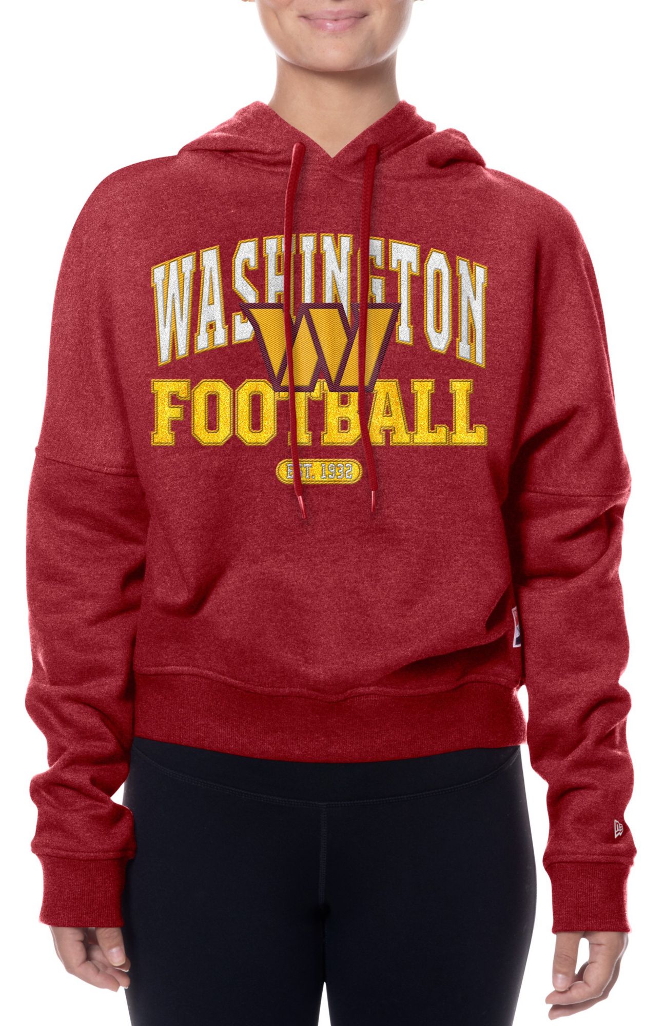 New Era Women's Washington Commanders Dark Red Applique Pullover Hoodie