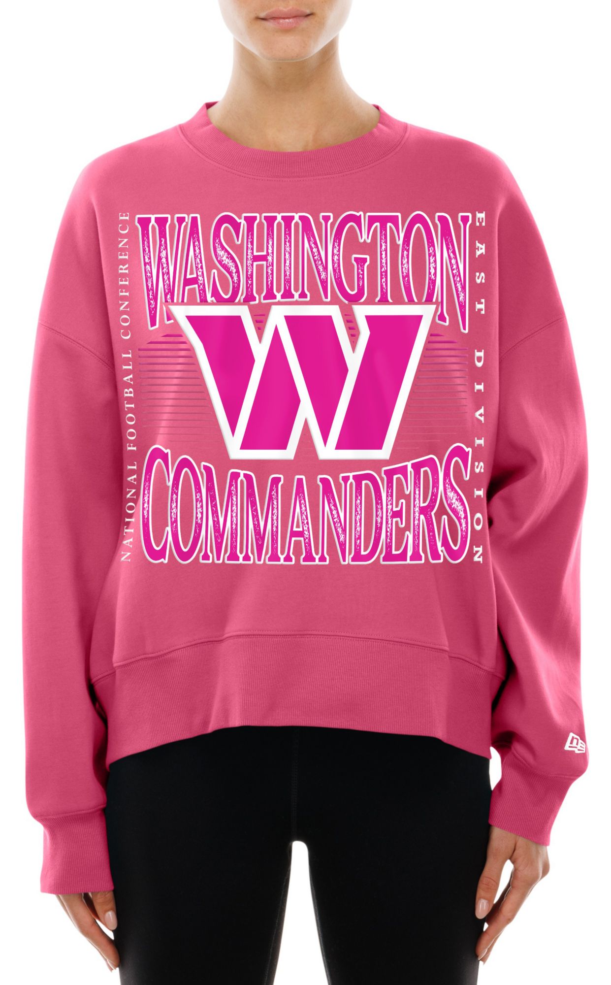 New Era Women's Washington Commanders Pink Tech Crew Pullover Sweatshirt