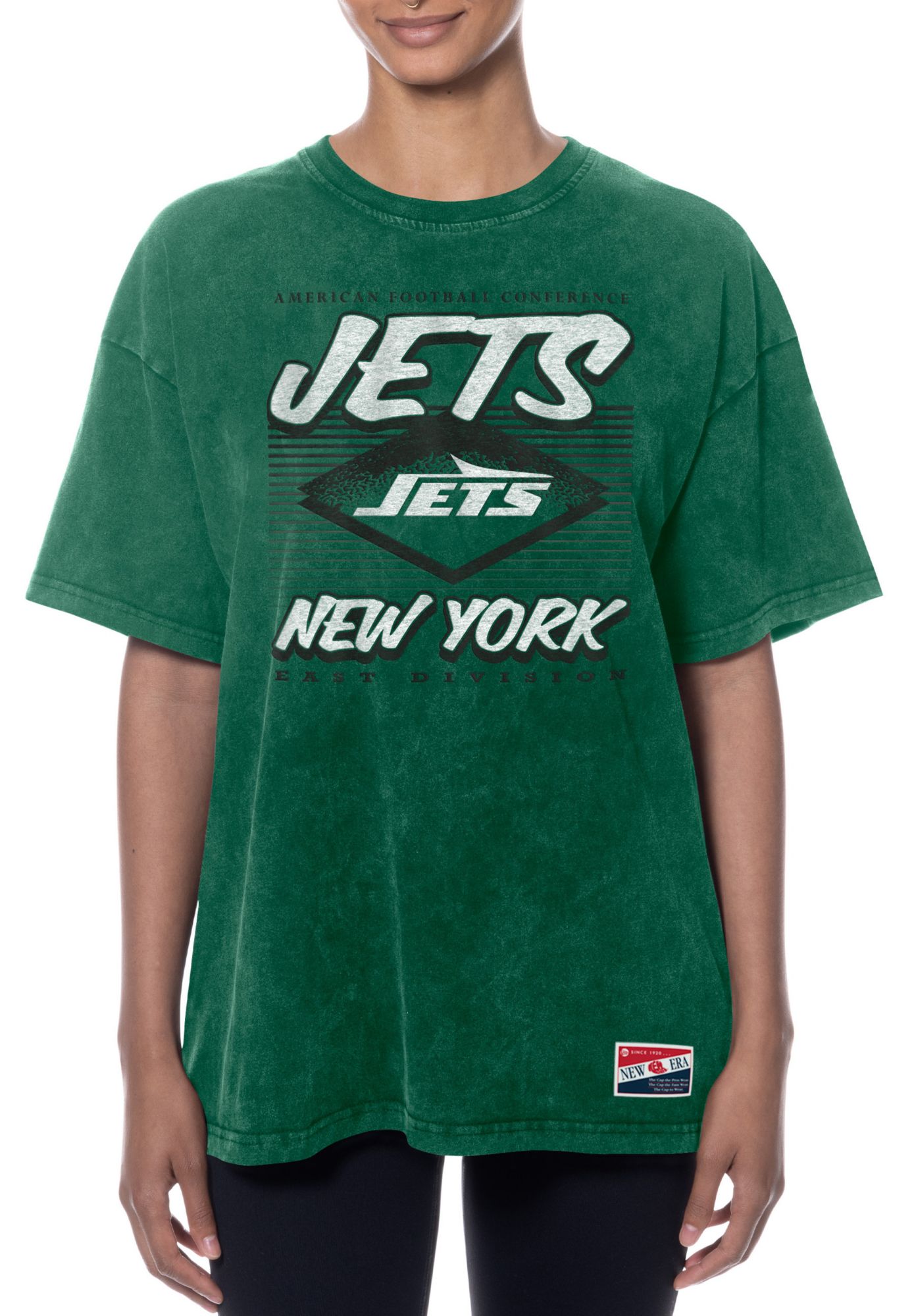 New Era Women's New York Jets Green Washed T-Shirt