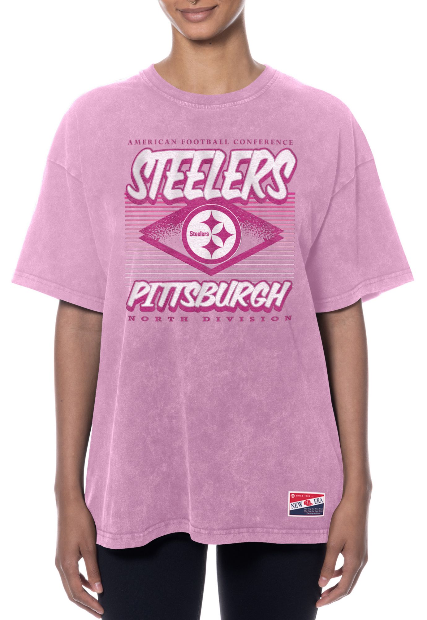 New Era Women's Pittsburgh Steelers Pastel Pink Washed T-Shirt
