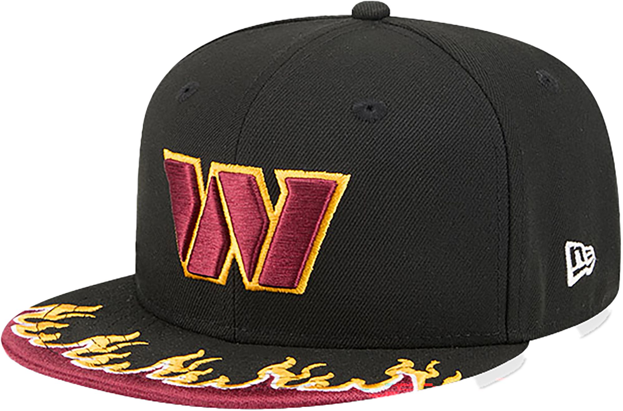New Era Youth Washington Commanders Black Flame 9Fifty Adjustable Hat