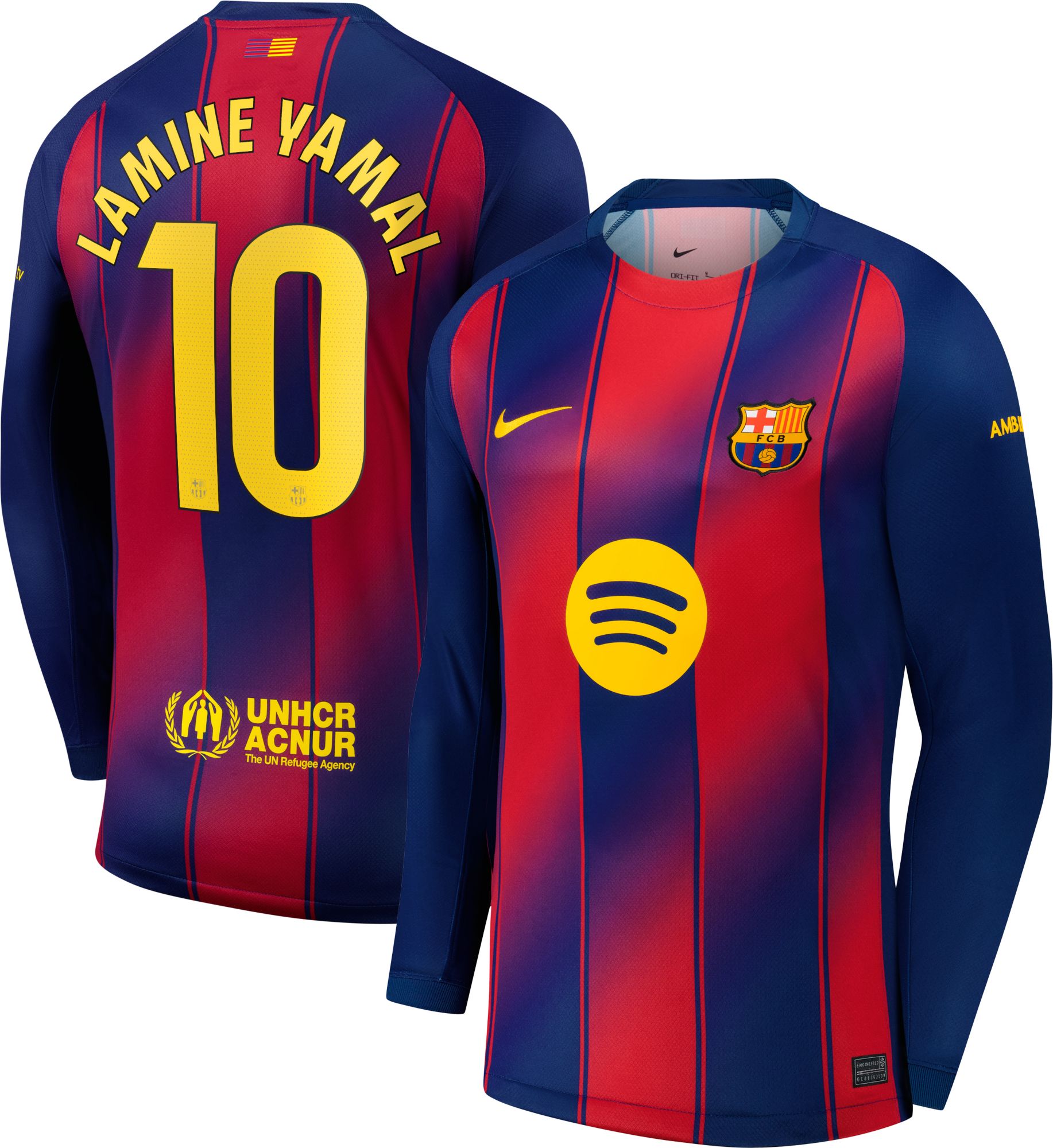 Nike Adult FC Barcelona Lamine Yamal #10 Long Sleeve Replica Jersey