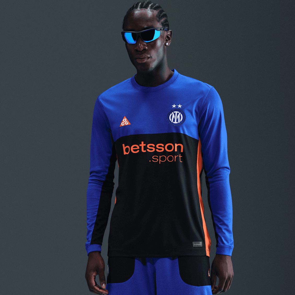 Nike Adult Inter Milan 2025-26 ACG Fourth Hyper Blue Replica Long Sleeve Jersey