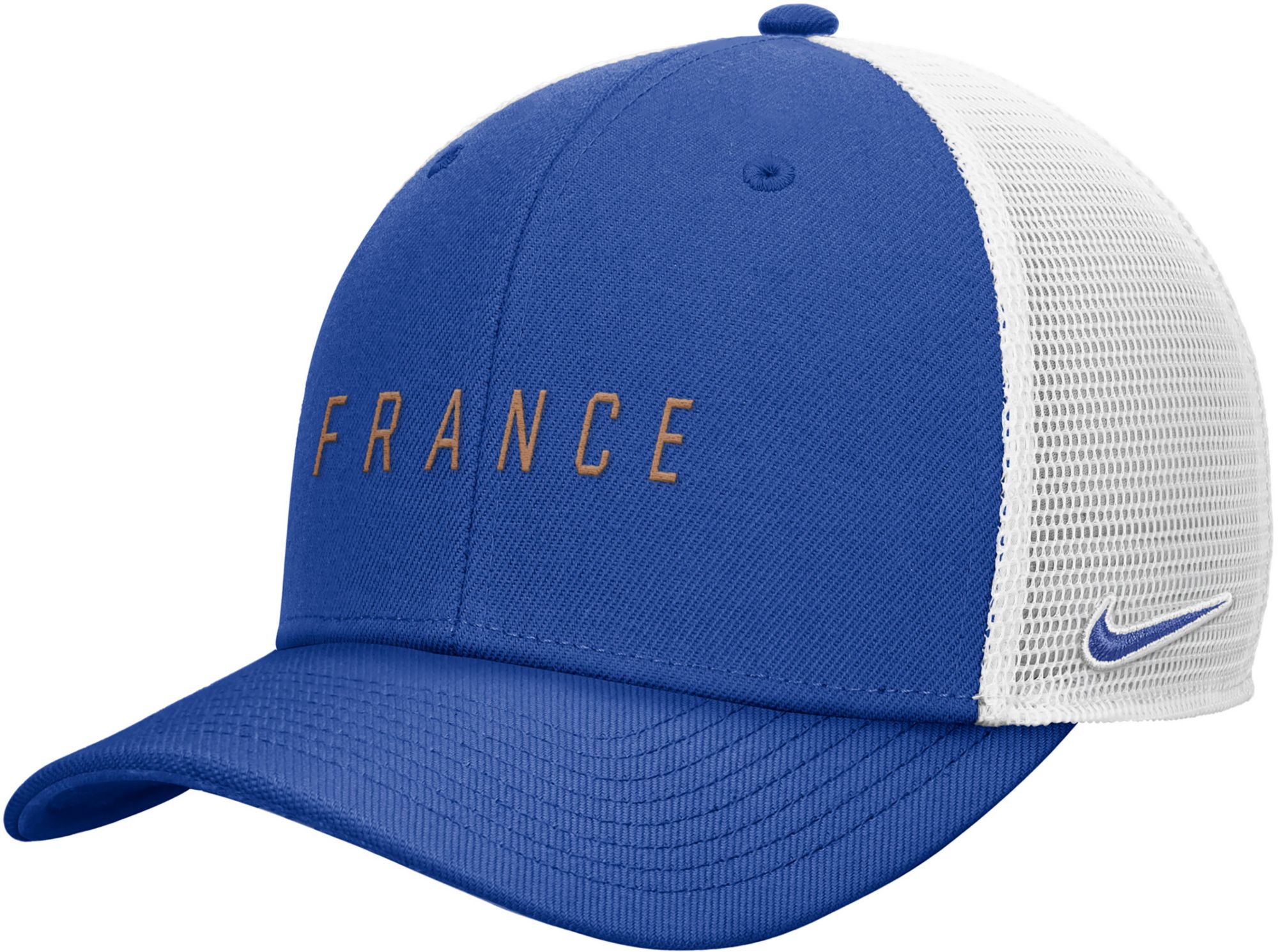 Nike Adult France 2026 Royal Blue Wordmark Adjustable Trucker Hat