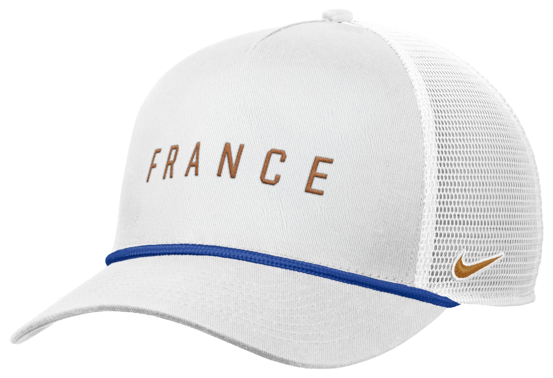 Nike Adult France 2026 White Wordmark Adjustable Trucker Hat