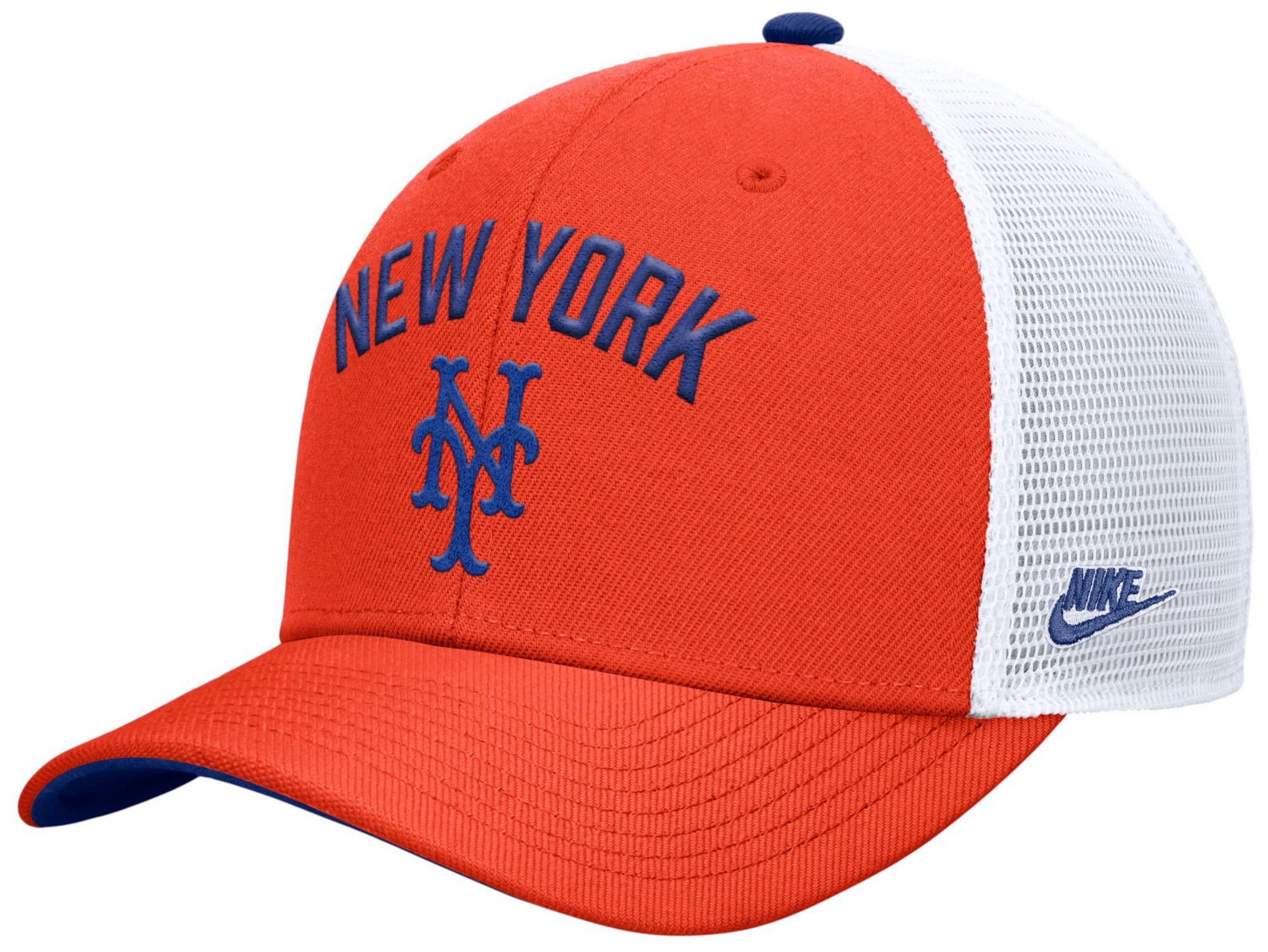 Nike Adult New York Mets Orange Rise Trucker Hat