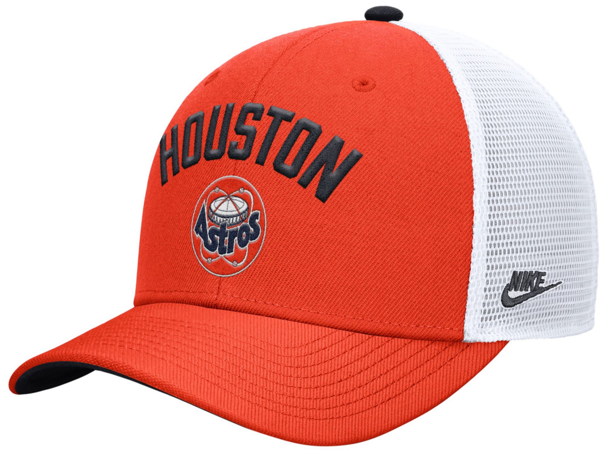 Nike Adult Houston Astros Orange Rise Trucker Hat - Orange