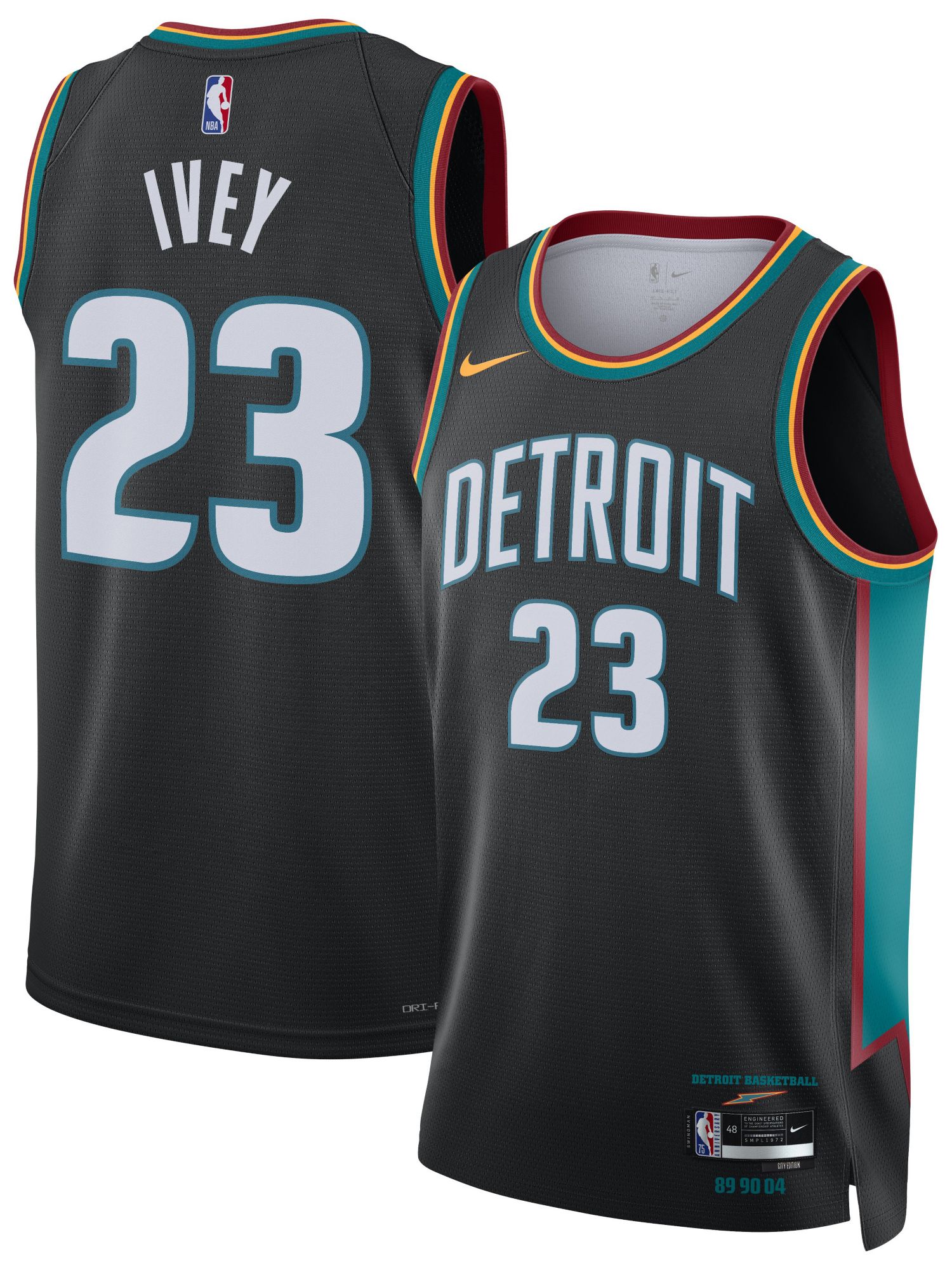 Nike Adult 2025-26 City Edition Detroit Pistons Jaden Ivey #23 Swingman Jersey