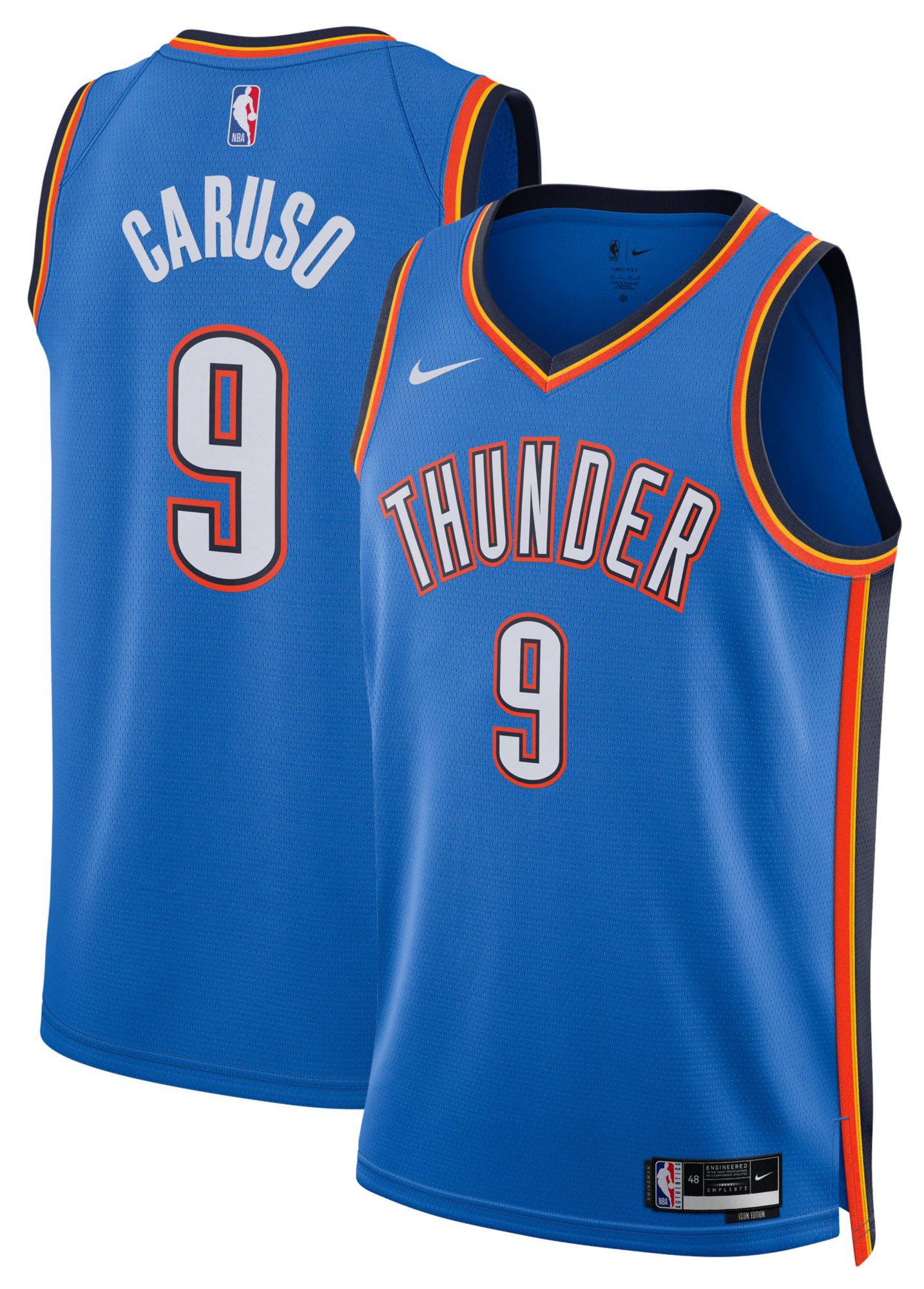 Nike Adult Oklahoma City Thunder Alex Caruso #9 Blue Icon Edition Swingman Jersey