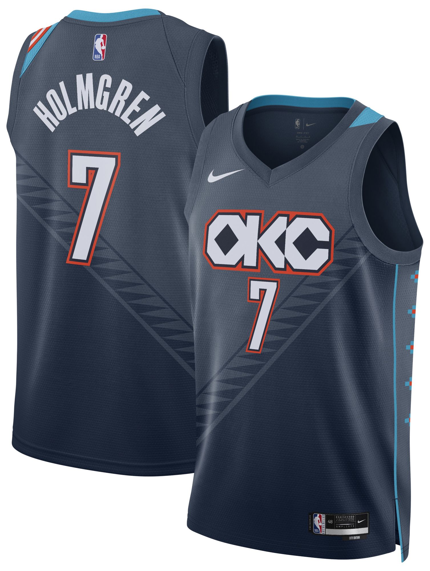 Nike Adult 2025-26 City Edition Oklahoma City Thunder Chet Holmgren #7 Swingman Jersey
