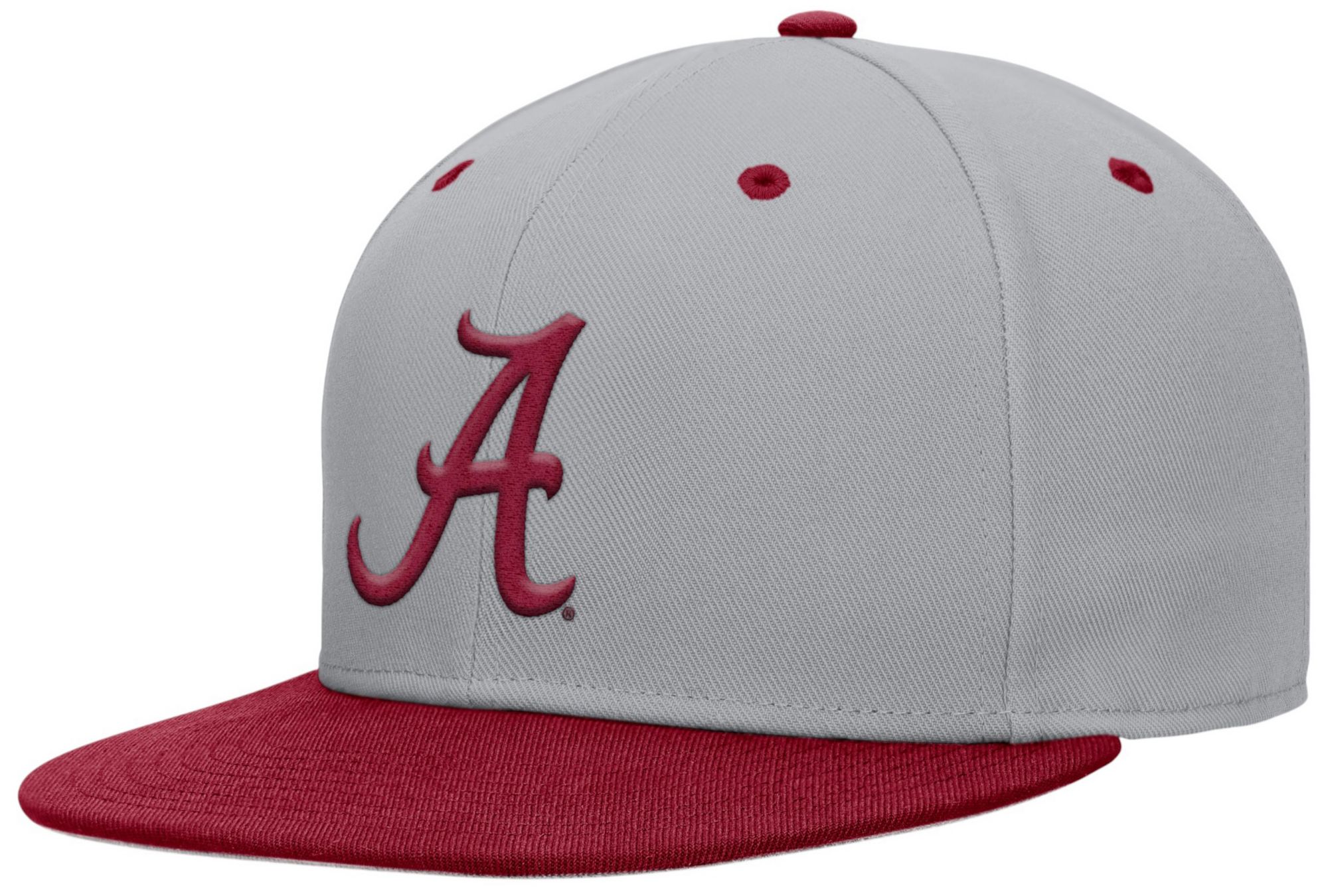 Nike Adult Alabama Crimson Tide Gray and Crimson Round Brim Fitted Hat