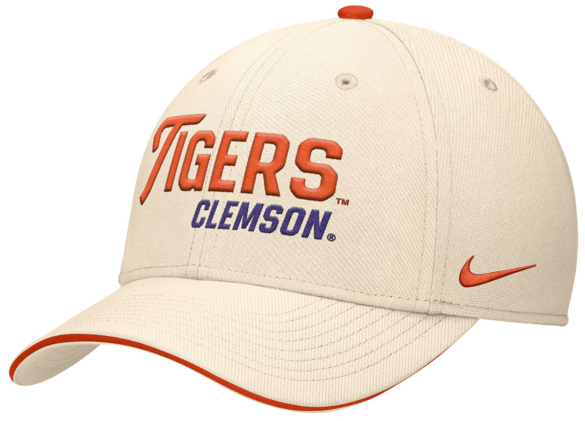 Nike Adult Clemson Tigers Natural Rise Primetime Swooshflex Cap