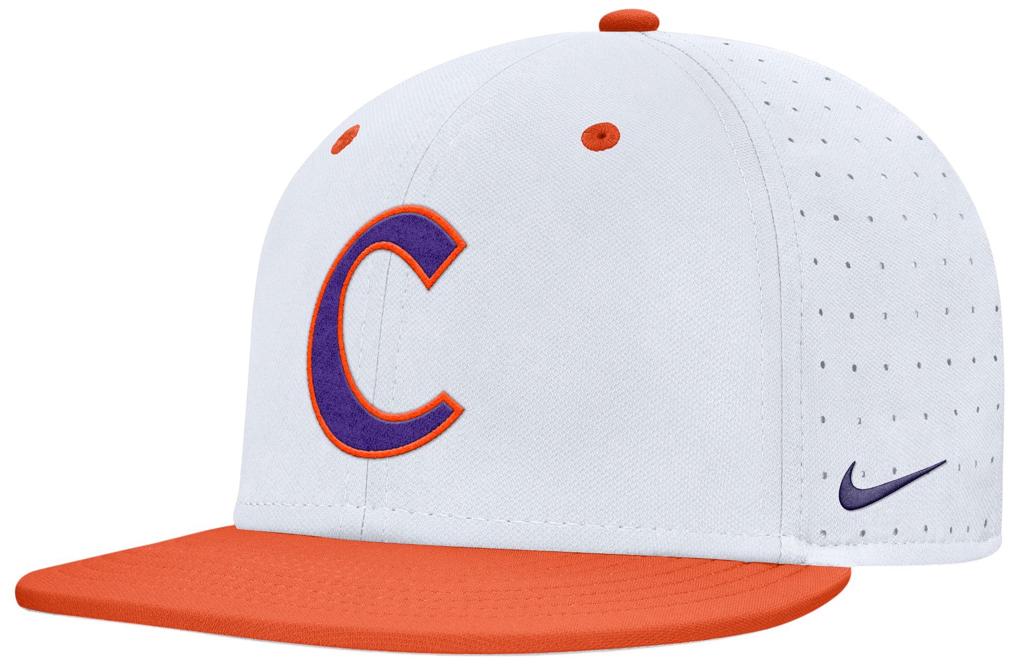 Nike Adult Clemson Tigers White and Orange Aero True Fitted Hat