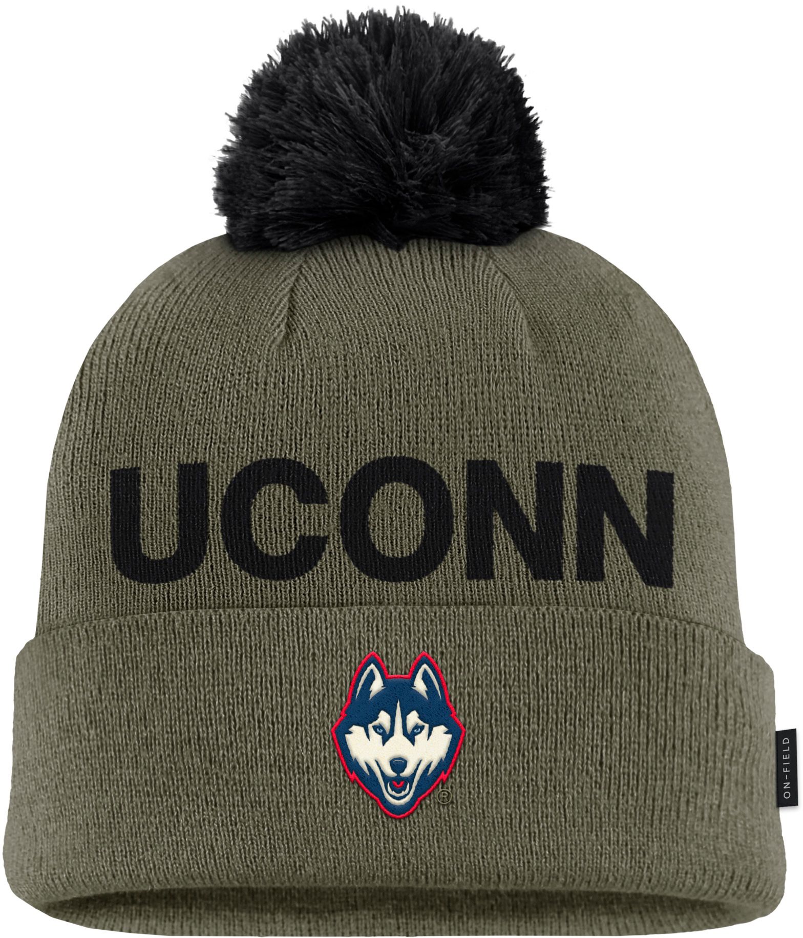 Nike Adult UConn Huskies Medium Olive 2025 Military Appreciation Knit Beanie